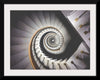 "Impressive View Down a Stairwell With Spiral Marble Stairs"