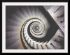 "Impressive View Down a Stairwell With Spiral Marble Stairs"