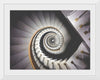 "Impressive View Down a Stairwell With Spiral Marble Stairs"