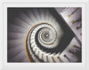 "Impressive View Down a Stairwell With Spiral Marble Stairs"