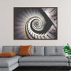 "Impressive View Down a Stairwell With Spiral Marble Stairs"