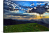 Immerse yourself in the serene beauty of this exquisite print, capturing a moment where nature unveils its majestic dance between earth and sky. Every detail, from the gentle sway of wildflowers to the dramatic interplay of sunlight piercing through the clouds, is meticulously brought to life. The rolling hills stand as silent witnesses to this ethereal ballet, offering a glimpse into a world where every sunrise is a masterpiece waiting to be discovered.