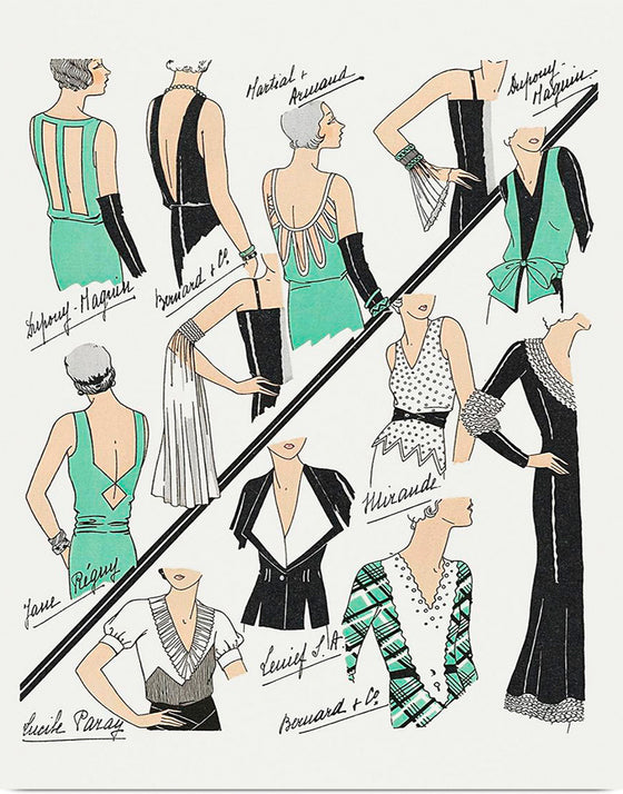 "Sketches taken in Couture (1931)", Dupouy-Magnin, Jane Regny, Bernard & Cie and Mirande