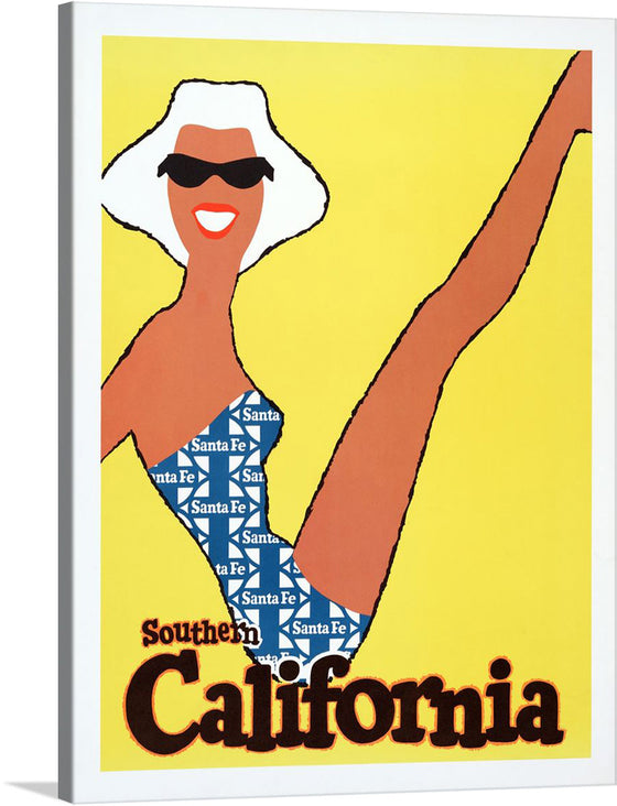 “Southern California (1963)”: Immerse yourself in the vibrant and iconic vibes of this captivating artwork. The striking blue hues against a minimalist backdrop transport you to a world where the sun always shines, and the spirit of adventure is as endless as the coastline. The radiant figure adorned with sunglasses embodies quintessential Californian glamour.