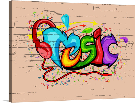 Immerse yourself in the vibrant and dynamic world of music with this exclusive artwork print. Every brush stroke and color blend encapsulates the soul-stirring, eclectic essence of melodies that move us. The word “Music” is brought to life, painted in a symphony of colors, surrounded by splashes of creativity that dance off the canvas.