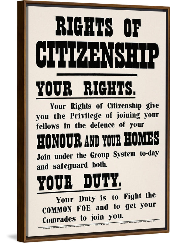 "Rights of Citizenship", David Allen & Sons