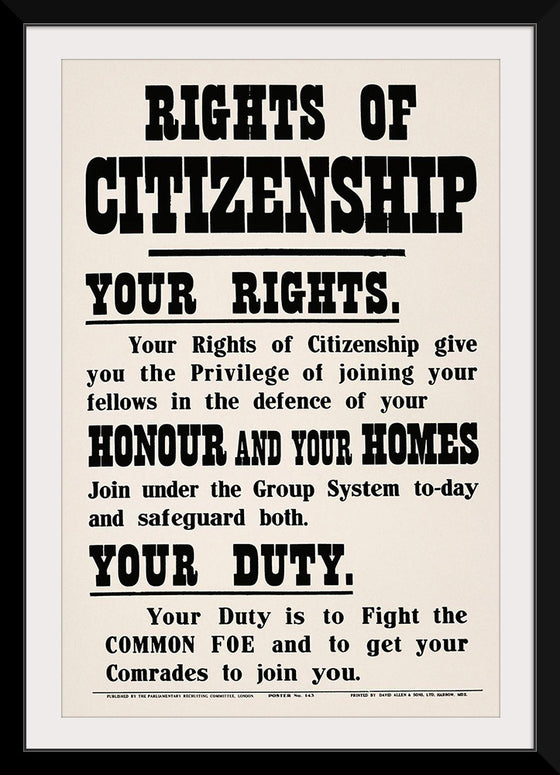 "Rights of Citizenship", David Allen & Sons