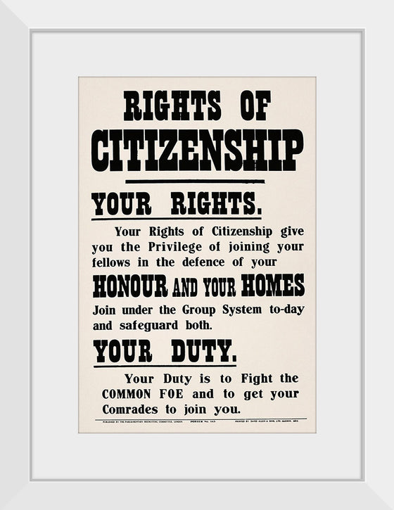 "Rights of Citizenship", David Allen & Sons