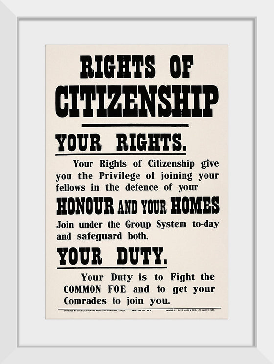 "Rights of Citizenship", David Allen & Sons