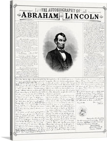  Immerse yourself in the rich history of one of America’s most revered presidents with this exquisite print of “The Autobiography of Abraham Lincoln.” Every stroke of ink and eloquent word penned by Lincoln himself is captured with stunning clarity, offering a glimpse into the mind and soul of a leader whose wisdom and resolve shaped a nation. The centerpiece, an iconic portrait, though obscured for privacy, still emanates the dignified presence that defined Lincoln’s character. 