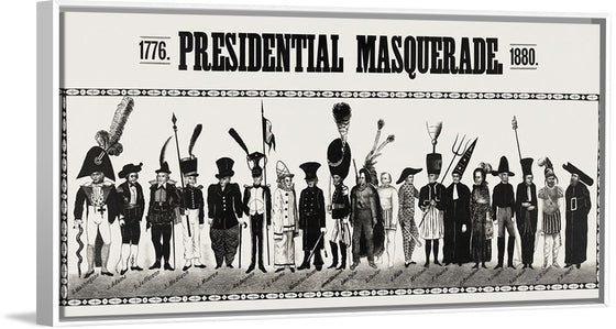 "Presidential masquerade, aesthetic print"