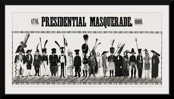 "Presidential masquerade, aesthetic print"