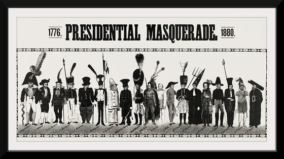 "Presidential masquerade, aesthetic print"