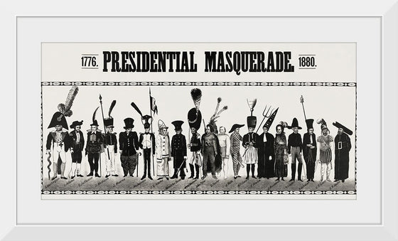 "Presidential masquerade, aesthetic print"