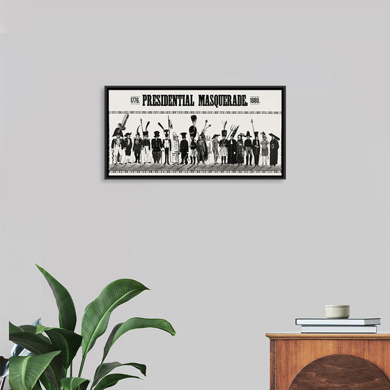 "Presidential masquerade, aesthetic print"