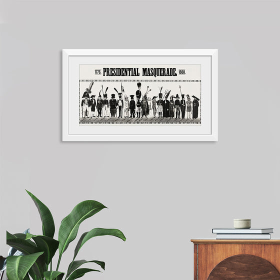 "Presidential masquerade, aesthetic print"