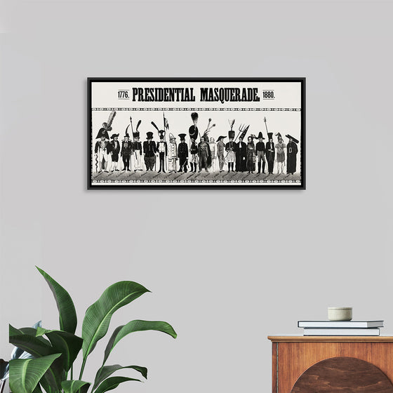 "Presidential masquerade, aesthetic print"