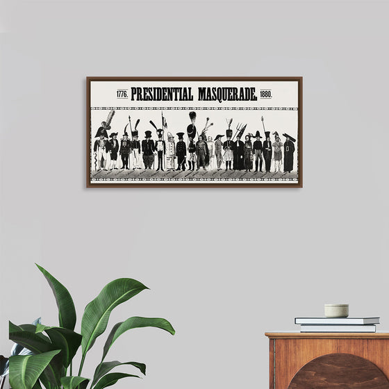 "Presidential masquerade, aesthetic print"