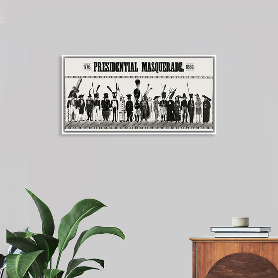 "Presidential masquerade, aesthetic print"