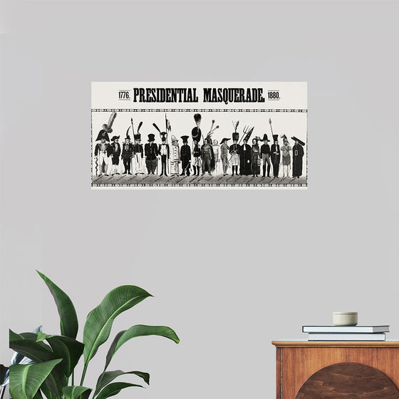 "Presidential masquerade, aesthetic print"