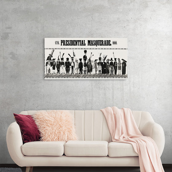 "Presidential masquerade, aesthetic print"