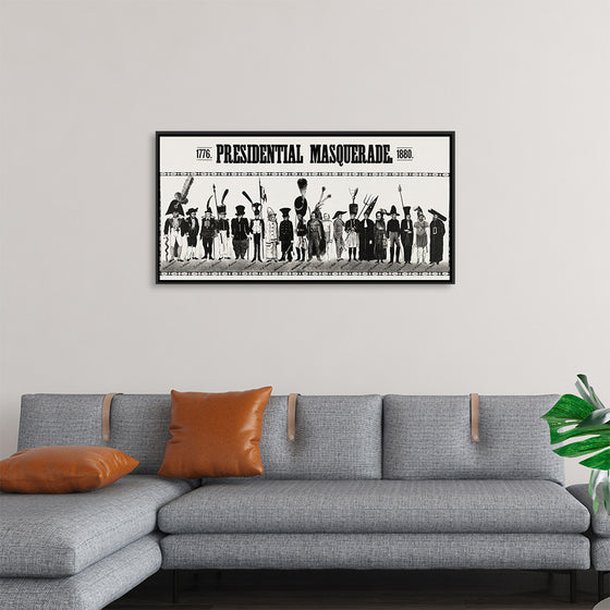 "Presidential masquerade, aesthetic print"