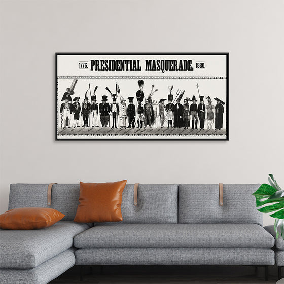 "Presidential masquerade, aesthetic print"