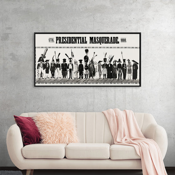 "Presidential masquerade, aesthetic print"