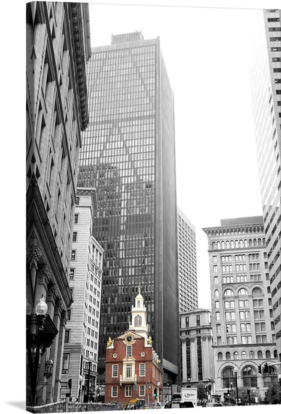 This stunning black and white print of Boston captures the city’s unique blend of old and new architecture. The print showcases the city’s historic Old State House, which is dwarfed by the modern skyscrapers that surround it. This print would make a great addition to any home or office, and is a must-have for anyone who loves Boston.