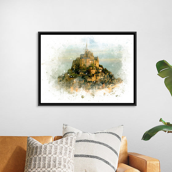 "Mont Saint Michel Watercolor"