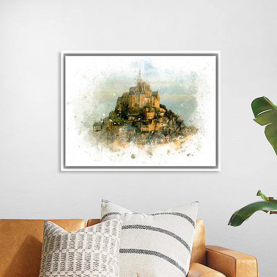 "Mont Saint Michel Watercolor"