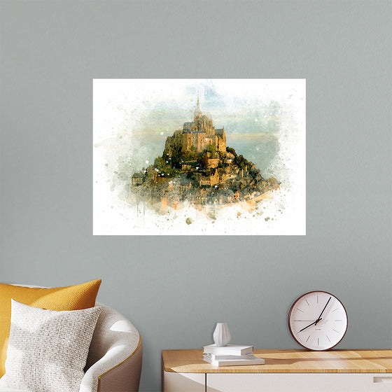 "Mont Saint Michel Watercolor"