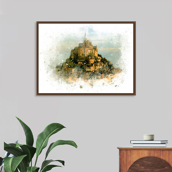 "Mont Saint Michel Watercolor"