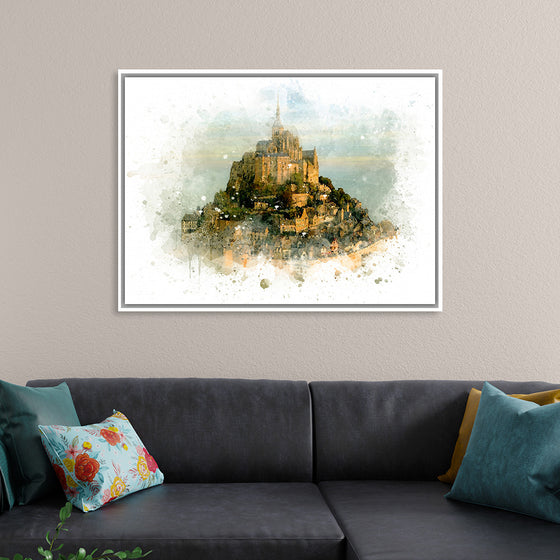 "Mont Saint Michel Watercolor"