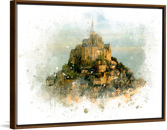 "Mont Saint Michel Watercolor"