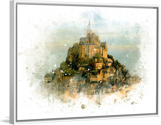 "Mont Saint Michel Watercolor"