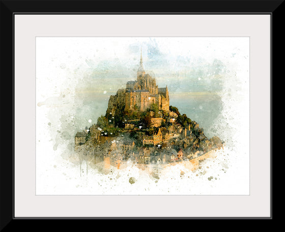 "Mont Saint Michel Watercolor"