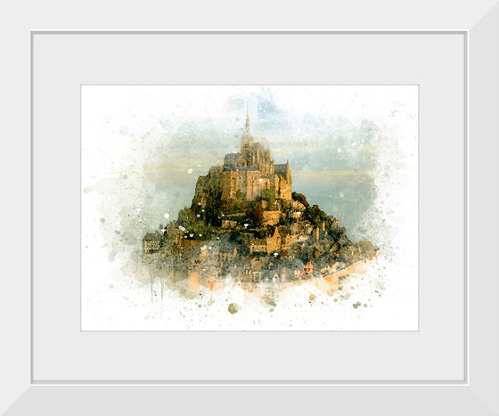 "Mont Saint Michel Watercolor"