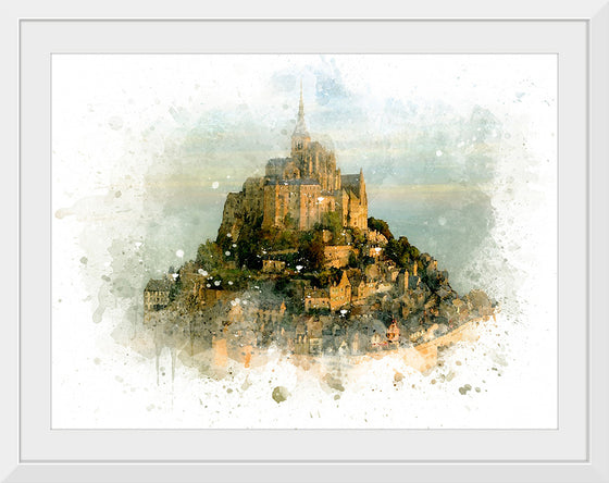 "Mont Saint Michel Watercolor"