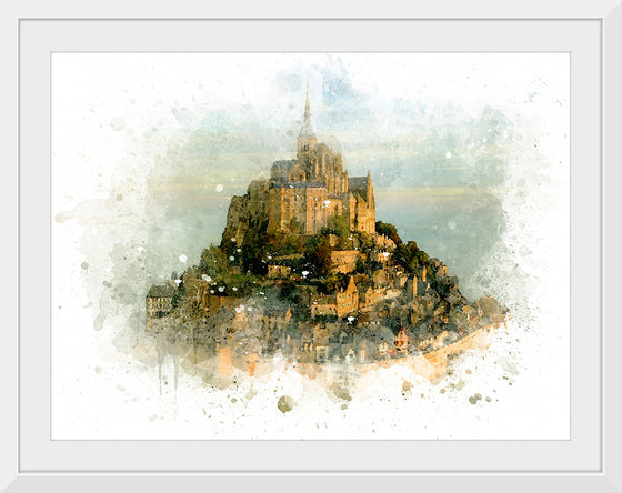 "Mont Saint Michel Watercolor"