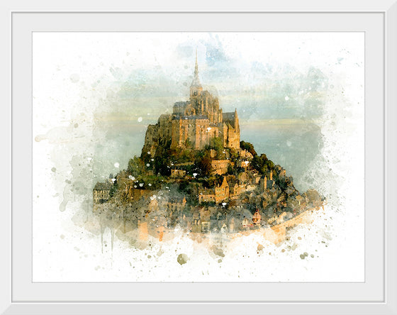 "Mont Saint Michel Watercolor"