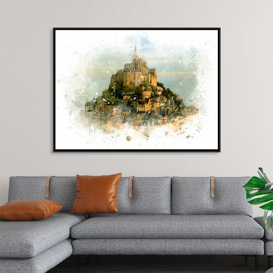 "Mont Saint Michel Watercolor"