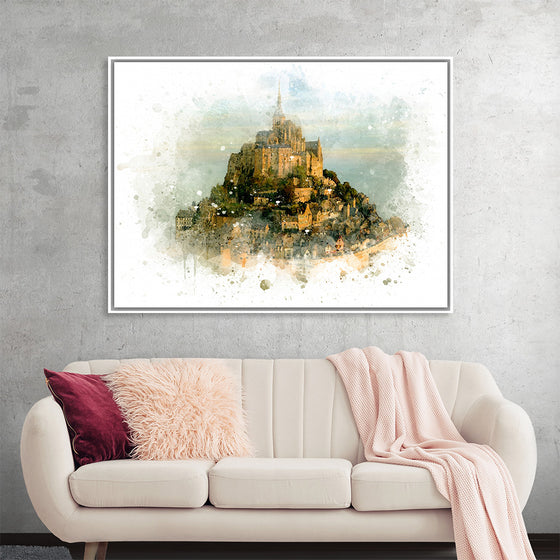 "Mont Saint Michel Watercolor"