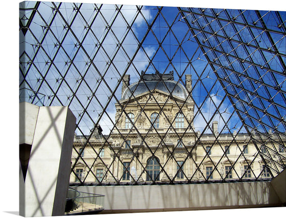 “The Louvre” beckons you into a world where art and history intertwine. This captivating print captures the iconic Parisian museum, its timeless facade juxtaposed against the modern elegance of the glass pyramid entrance. The intricate geometric patterns of the pyramid draw you in, while the majestic Louvre stands as a testament to centuries of creativity. 