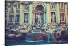  A captivating canvas print showcasing the iconic Trevi Fountain in Rome, Italy. Marvel at the grandeur of this magnificent landmark, as the crystal-clear waters cascade gracefully amidst the stunning architecture. Immerse yourself in the rich history and charm of Rome with this exquisite piece of art.