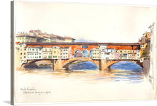  This beautiful watercolor painting of Ponte Vecchio in Florence is a must-have for any art lover. The artwork showcases the bridge’s unique architecture and the serene waters that flow beneath it, with detailed brushwork and warm hues that give it an antique feel. 