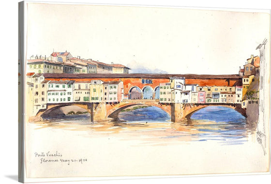 This beautiful watercolor painting of Ponte Vecchio in Florence is a must-have for any art lover. The artwork showcases the bridge’s unique architecture and the serene waters that flow beneath it, with detailed brushwork and warm hues that give it an antique feel. 