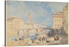 Painted by James Duffield Harding in 1832, the painting Ponte Santa Trinità, Florence captures the beauty of one of Florence's most famous bridges. The bridge, which spans the Arno River, is a magnificent example of Renaissance architecture.