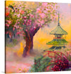 Immerse yourself in the serene beauty of this exquisite artwork, now available as a premium print. Every brushstroke captures the enchanting allure of a tranquil Japanese garden, where cherry blossoms dance gracefully in the gentle breeze. The majestic pagoda stands as a testament to architectural elegance, surrounded by the tender embrace of nature’s finest blooms and an iconic red bridge, inviting viewers into a world where peace and harmony reign supreme.