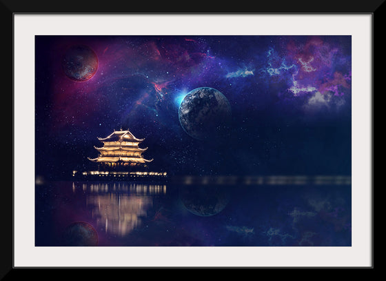 "Pagoda, Japan, Night, Reflection", Victoria Borodinova